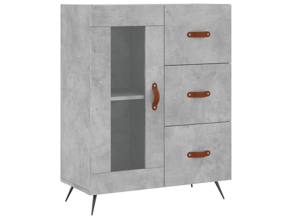 Concrete grey sideboard 69.5x34x90 cm engineered wood