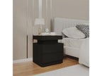 Black bedside table 45x35x52 cm Chipboard