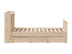 Bookcase bed without mattress 140x190 cm solid pine wood