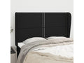 Headboard with wings, Black, 147x23x118/128 cm, Fabric, 84987BTVB