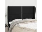 Headboard with wings, Black, 147x23x118/128 cm, Fabric, 84987BTVB