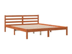 Brown waxed bed frame 160x200 cm solid pine wood