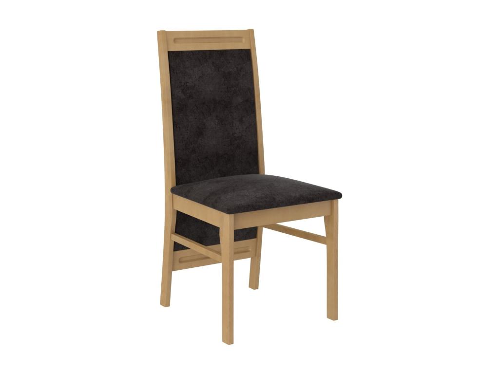 Chair in natural beech wood and Homelumiere-Tissu fabric 27115
