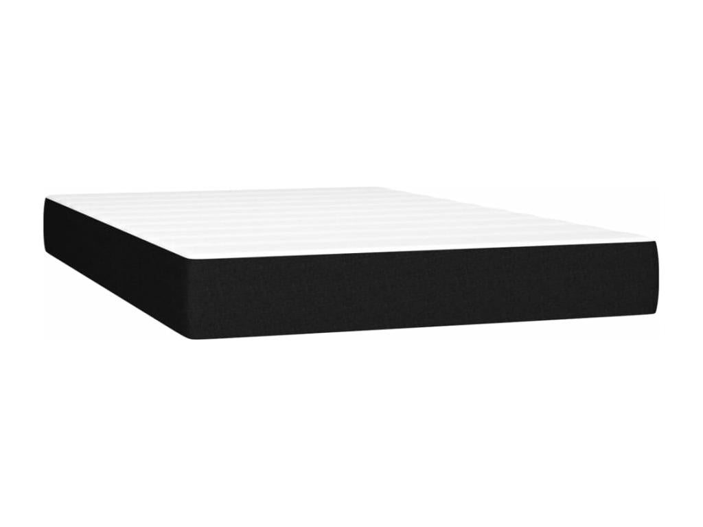 Upholstered bed base with mattress and LED lighting, black, 120x200 cm, fabric