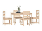 5-piece garden dining set in solid pine wood