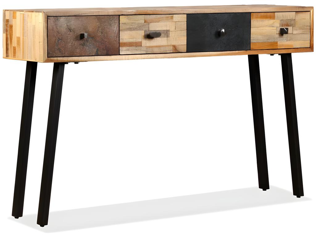 Console table in reclaimed solid teak, 120x30x76 cm