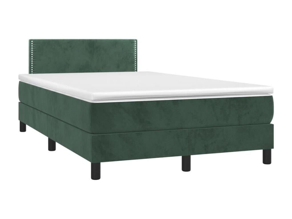 Bed base with Homelumiere bed light and dark green LED mattress 120x190 cm