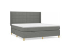 Homelumiere bed base with dark grey 160x200 mattress, fabric