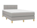 Upholstered bed base with mattress, light grey, 120x200 cm, fabric, 3