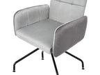 Upholstered velvet swivel chair with armrests - square frame - Grey