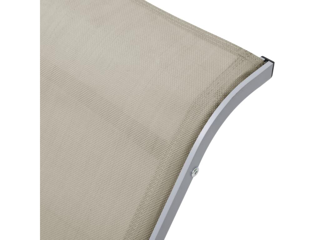 Set of 2 cream aluminum sun loungers 41x41x45 cm 02 0012073