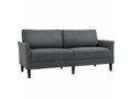 Contemporary style 2-seater sofa with wide, deep seats, curved armrests, tapered legs, black rubberwood, dark grey polyester