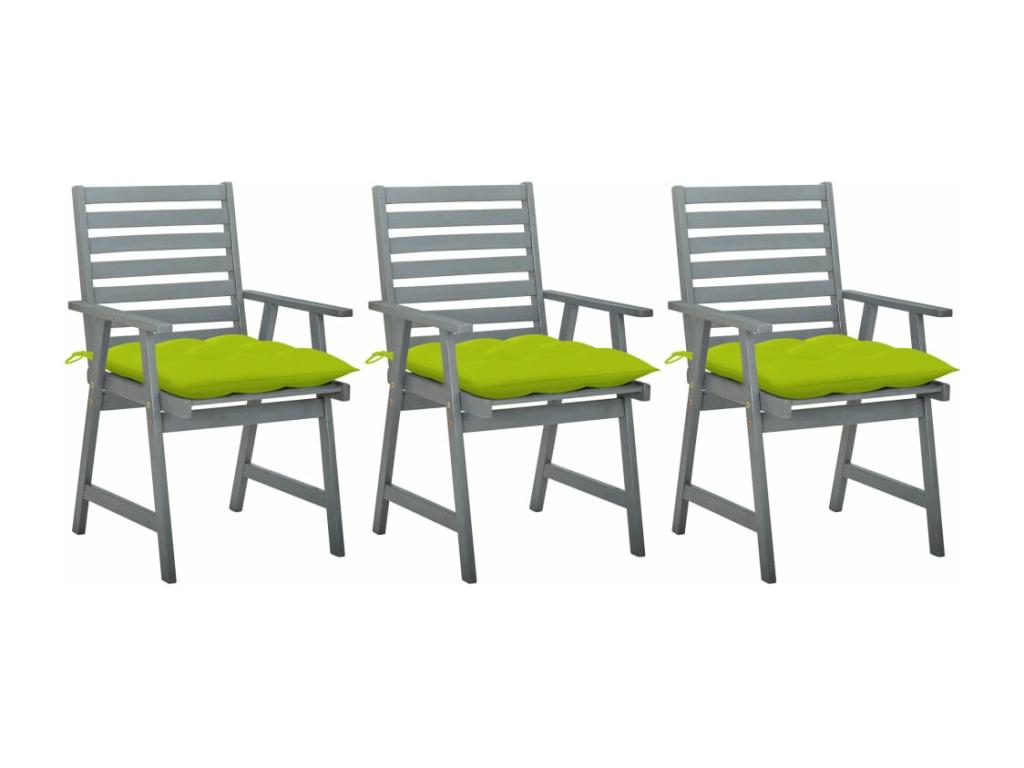 3-piece outdoor dining chairs with cushions, Homelumiere solid wood