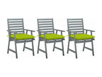 3-piece outdoor dining chairs with cushions, Homelumiere solid wood