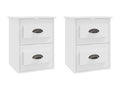 Wall-mounted bedside tables, 2 pieces, white, 41.5x36x53