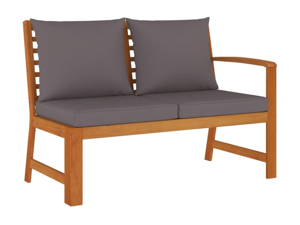 4-piece garden dining set with cushions, wood, Homelumiere