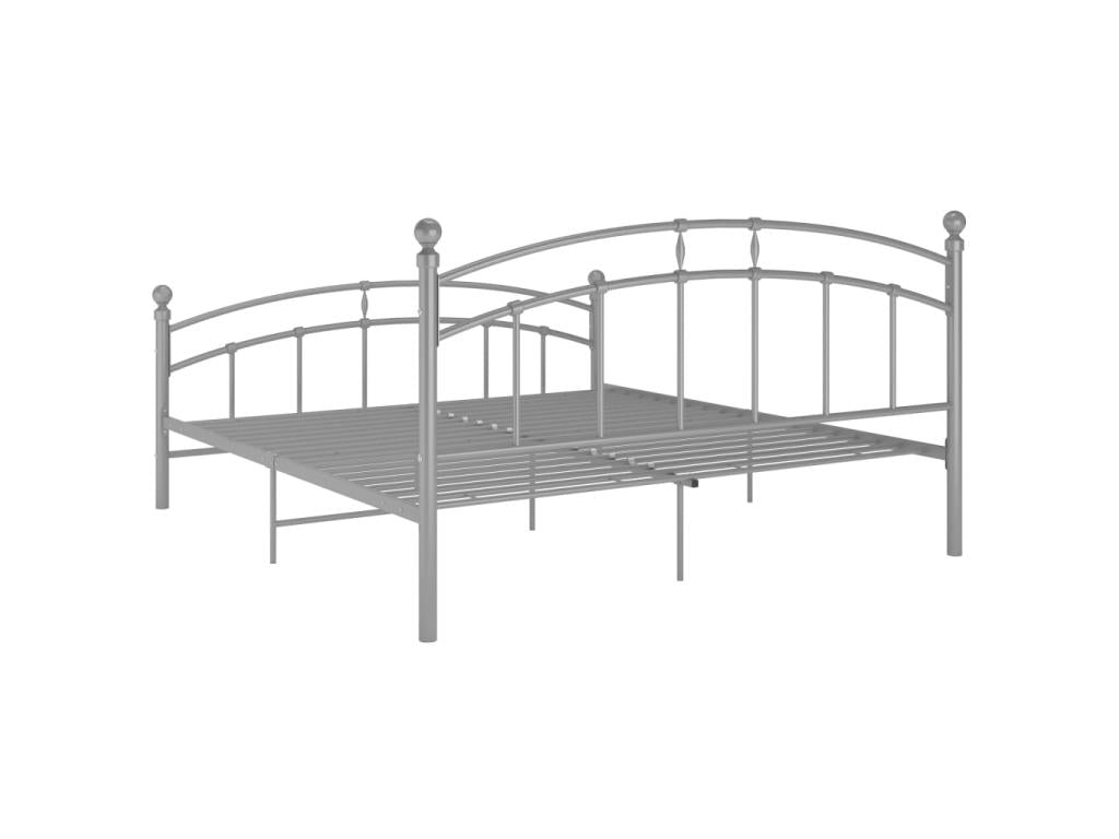 Grey metal bed 160x200 with rounded headboard Delimoa 21173MOZF