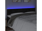 Black LED Headboard 160x5x78/88 cm Velvet