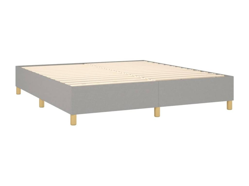 Upholstered bed base with mattress, light grey, 160x200cm, fabric