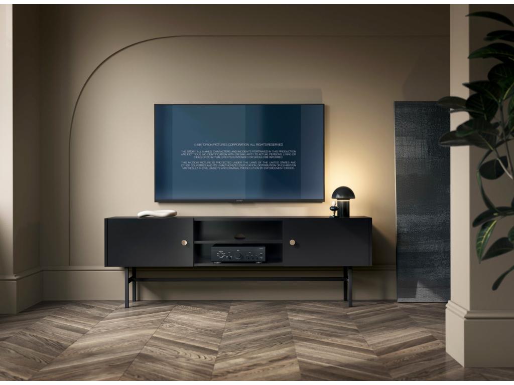 TV stand - 2 doors - 155 cm - black - Homelumiere