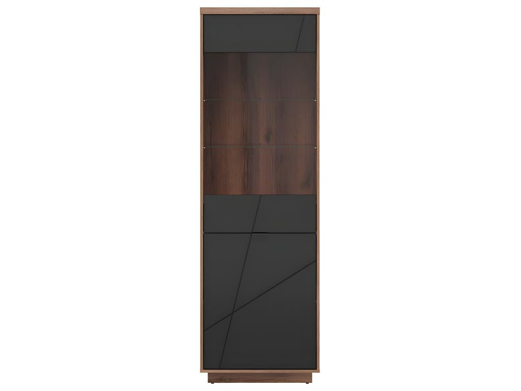 Homelumiere 2-Door Display Cabinet, Black and Wood