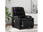 Black faux leather electric reclining massage chair