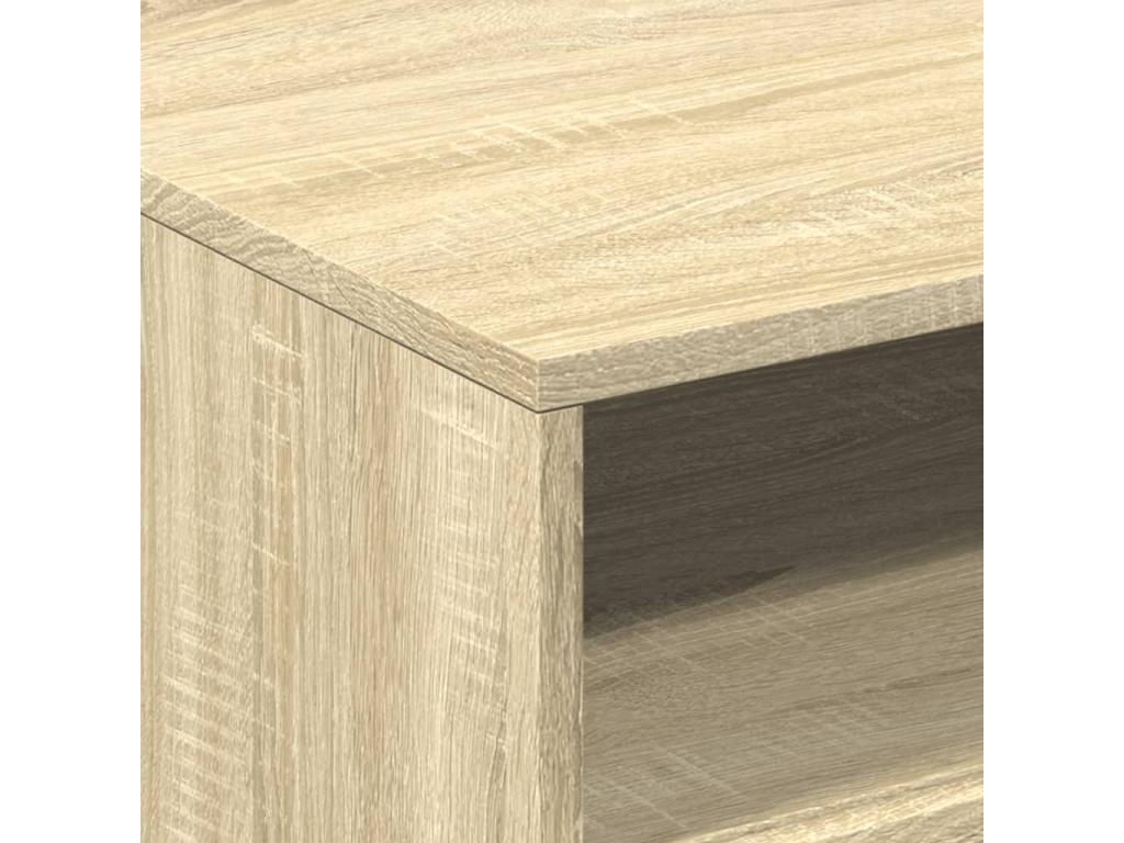 Coffee table with LED lights, oak finish, 50x49x40 cm