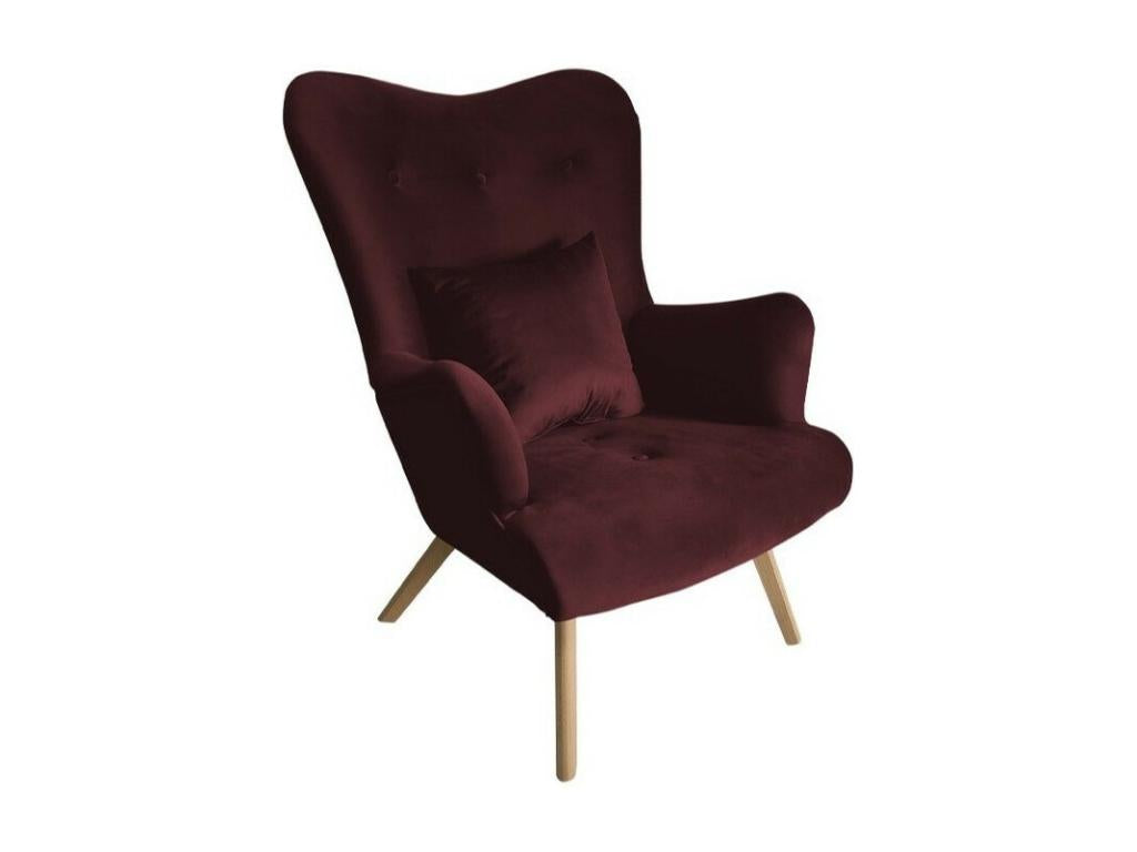 Homelumiere 102 Red Armchair 100x76x90cm Upholstered Wooden Legs