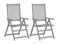 Set of 2 reclining garden chairs and cushions, Delimoa wood, 29583KNLN