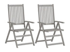 Set of 2 reclining garden chairs and cushions, Delimoa wood, 29583KNLN