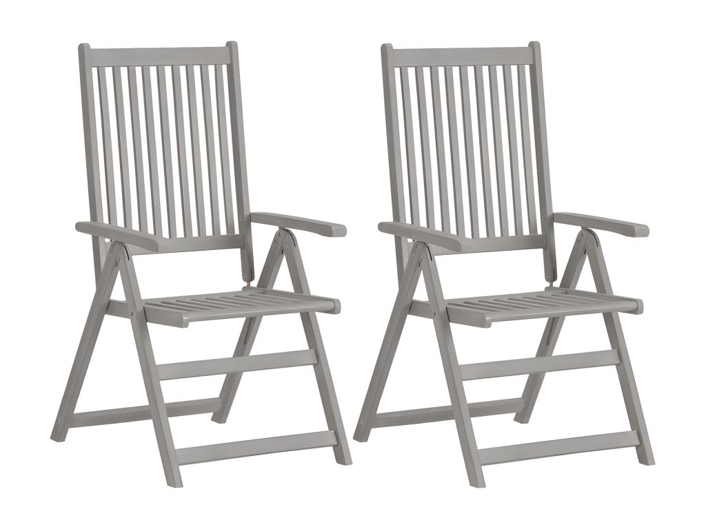 Set of 2 reclining garden chairs and cushions, Delimoa wood, 29583KNLN