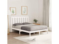 White bed frame without mattress, 120x200 cm, solid wood