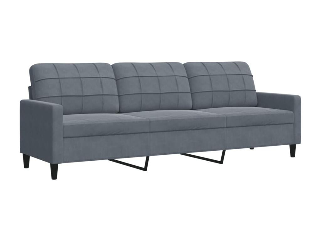 3-seater sofa, dark grey, 210 cm, velvet