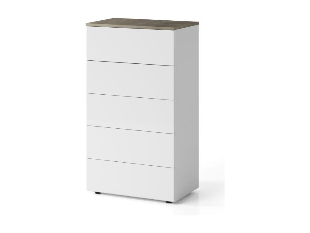 Homelumiere White 5-drawer chest of drawers by Homelumiere and Homelumiere