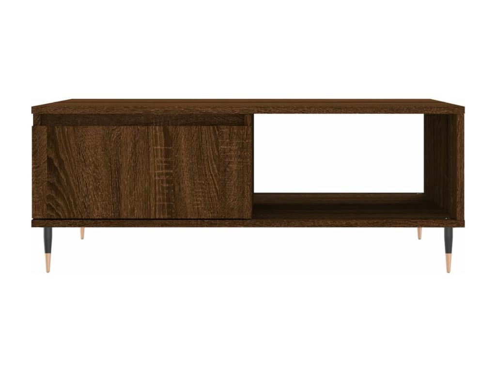 Brown oak coffee table, 90x60x35 cm, engineered wood
