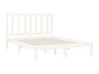 White bed frame without mattress, 120x200 cm, solid wood