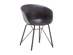 Chair - brown faux leather - Homelumiere