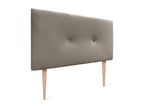 Homelumiere Smooth Velvet Headboard with Buttons 105x105 with Bed Legs 105 - Brown