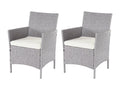 2x Homelumiere polyrattan garden armchairs - grey with cream-colored cushions