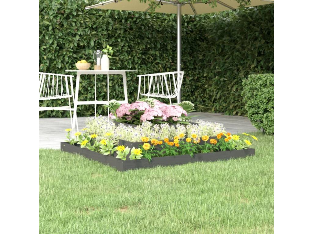 Grey Planter 110x110x27 Solid Pine Wood