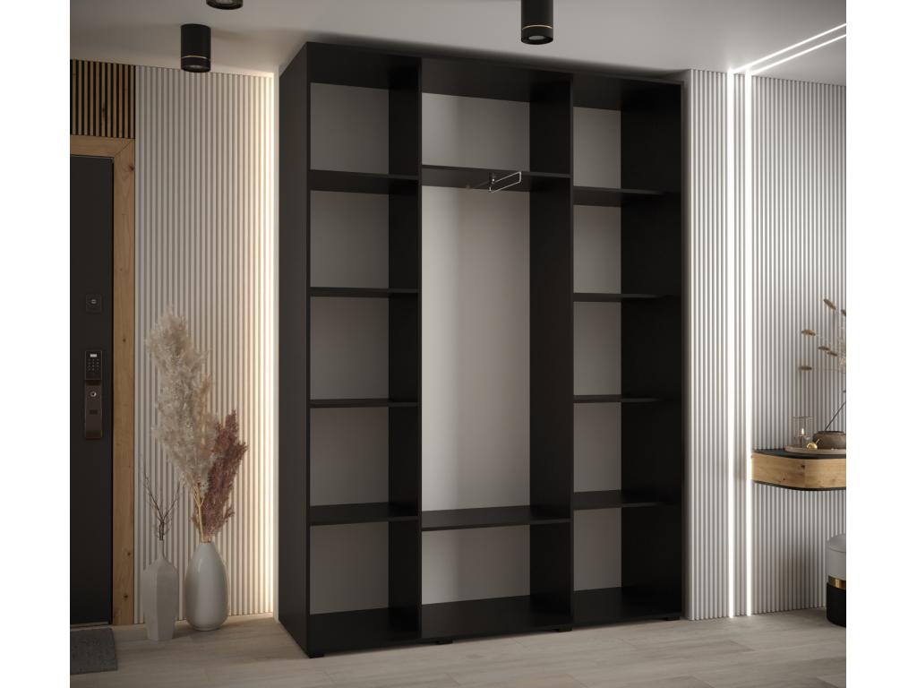 Homelumiere 2 Sliding Door Wardrobe 235.2/160/45 3 Doors Black/Homelumiere