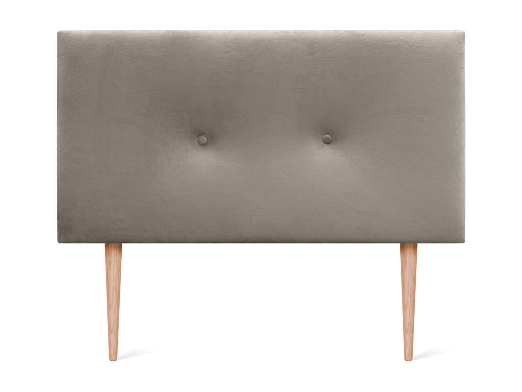 Homelumiere Smooth Velvet Headboard with Buttons 105x105 with Bed Legs 105 - Brown