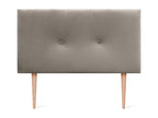 Homelumiere Smooth Velvet Headboard with Buttons 105x105 with Bed Legs 105 - Brown