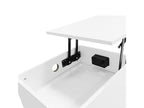 Bedside table with USB port - 2 drawers / extendable top - MDF - White