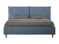 Upholstered bed without a mattress base, 160x210 cm, blue microfiber, Homelumiere