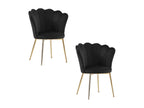 Set of 2 Delimoa Gold chairs with black velvet seats 11539ILJI