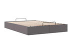 Ottoman bed frame without mattress, grey, 140x200 cm, faux leather