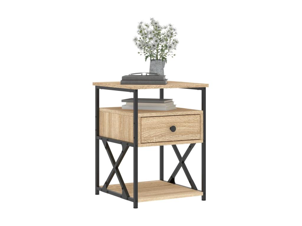 Homelumiere oak bedside table, 40x42x55 cm, engineered wood