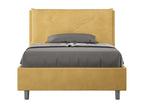 Single bed with 120x190cm ochre microfiber upholstered base, Homelumiere Large