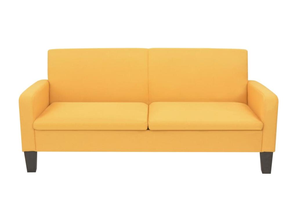 3-seater sofa 180x65x76 cm Yellow